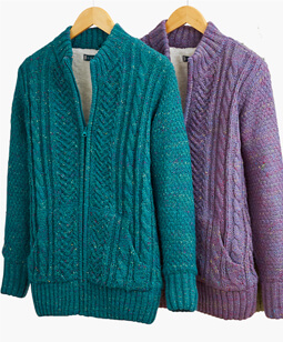 Borg Fleece Lined Zip Cardigan - LD455